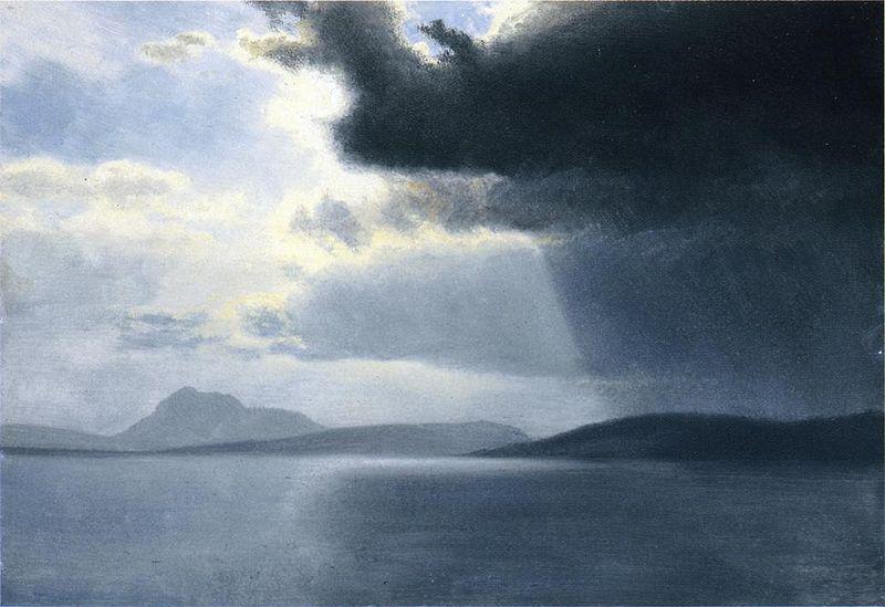 Albert Bierstadt Approaching Thunderstorm on the Hudson River France oil painting art